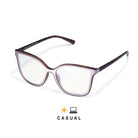 Lunettes anti lumière bleue milano, monture polycarbonate tortoise mate, monture avant avec plaquage métal argenté. Verres clairs. Sur fond blanc